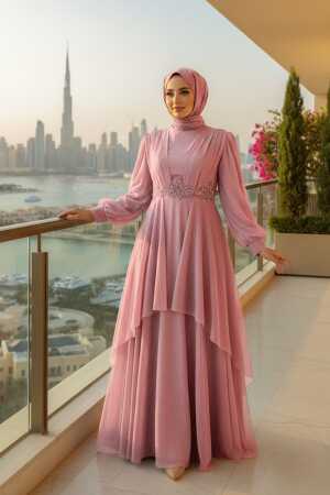 Stylish Dusty Rose Islamic Clothing Evening Dress 22123GK - 1