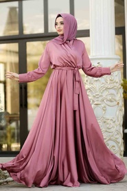 Neva Style - Stylish Dusty Rose Muslim Prom Dress 1418GK - Thumbnail