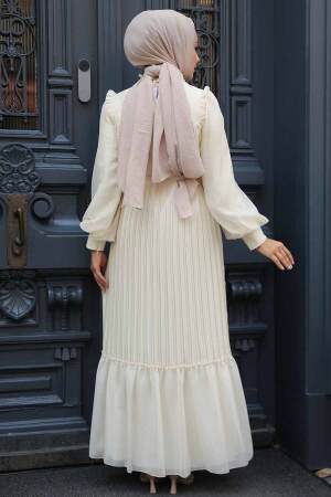 Stylish Ecru Islamic Clothing Engagement Dress 39651E - 3