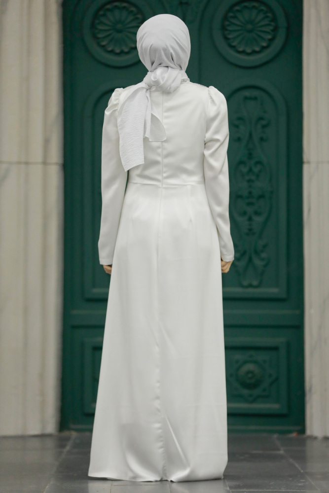 Stylish Ecru Muslim Bridesmaid Dress 40773E - 4