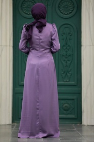  Neva Style - Stylish Lila Muslim Bridesmaid Dress 40773LILA - Thumbnail
