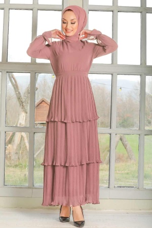 Neva Style - Stylish Powder Pink Muslim Prom Dress 2733PD - 1