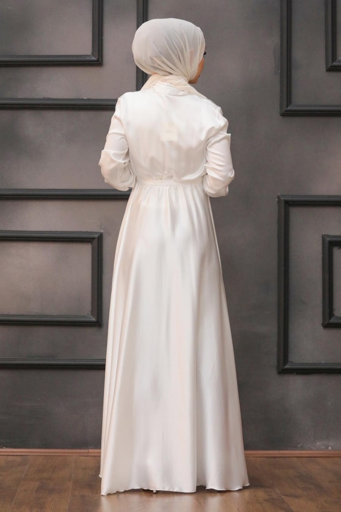 Neva Style - Stylish White Muslim Prom Dress 1418B - 2