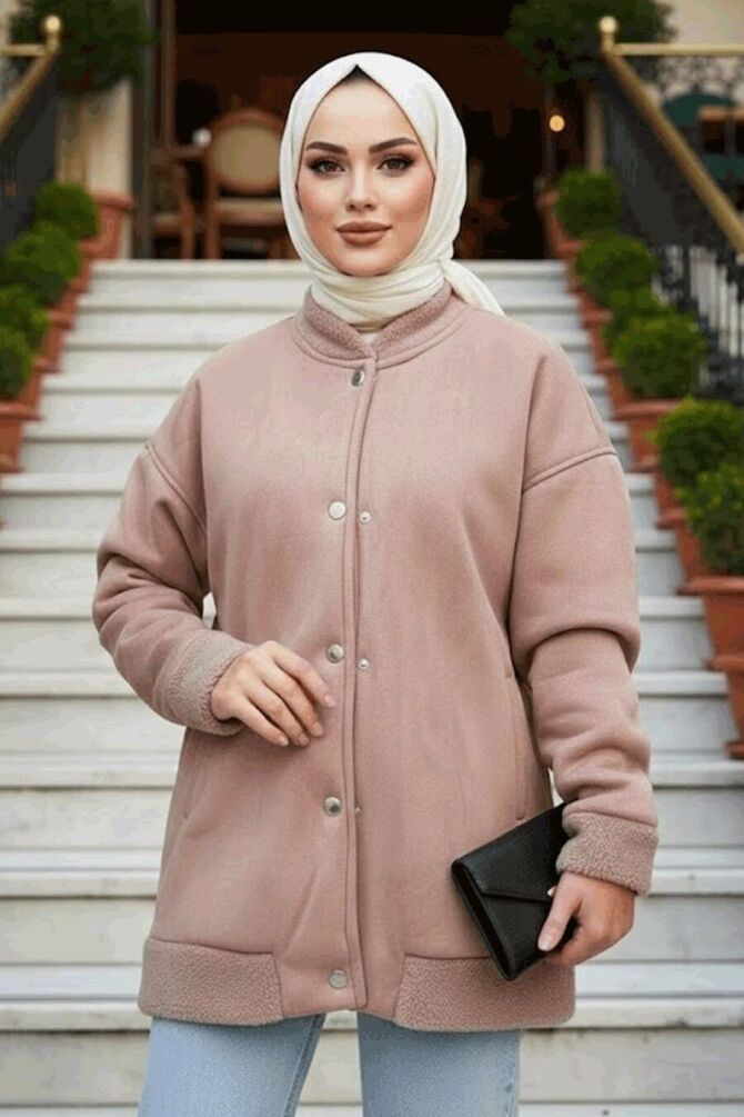  Süet Deri Vizon Tesettür Kolej Mont 9287V - NEVA STYLE