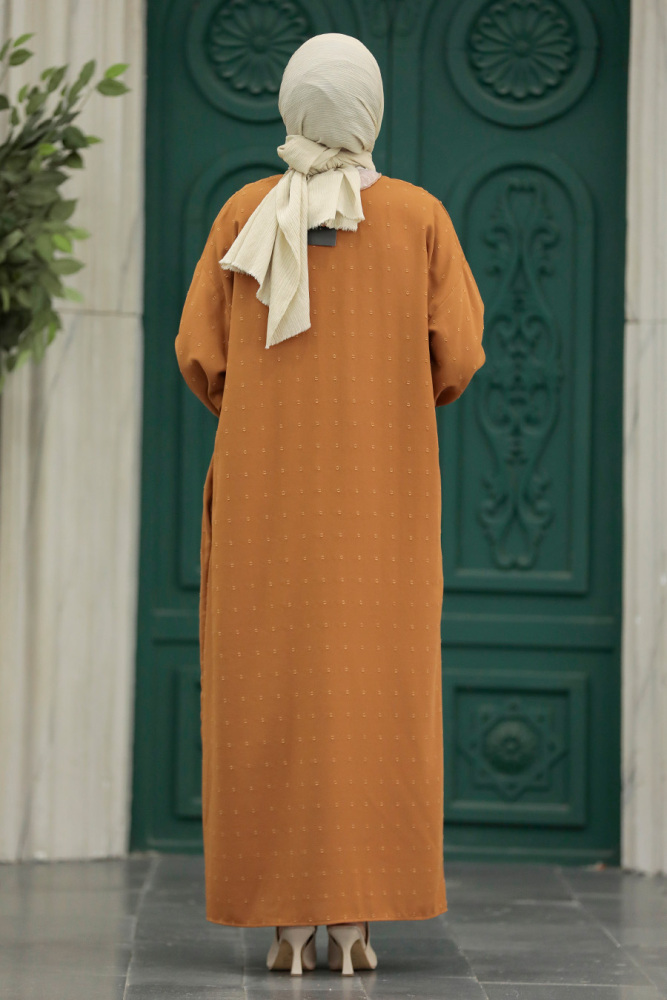 Sunuff Colored Hijab For Women Turkish Abaya 88681TB - 3