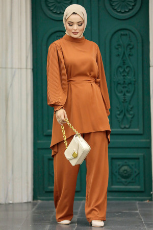 Sunuff Colored Islamic Clothing Dual Suit 5923TB - 2