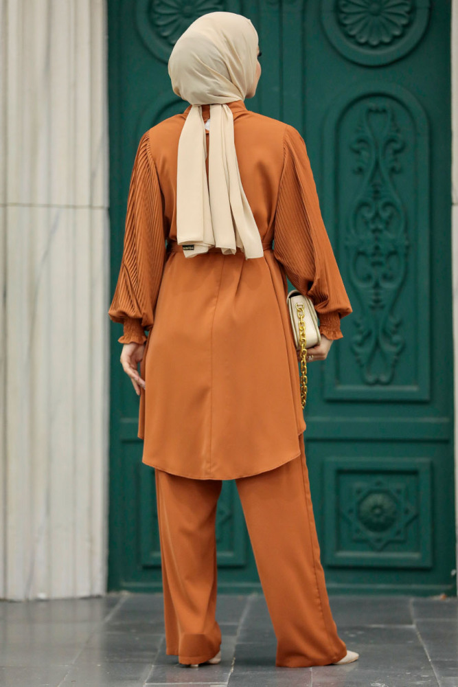Sunuff Colored Islamic Clothing Dual Suit 5923TB - 3