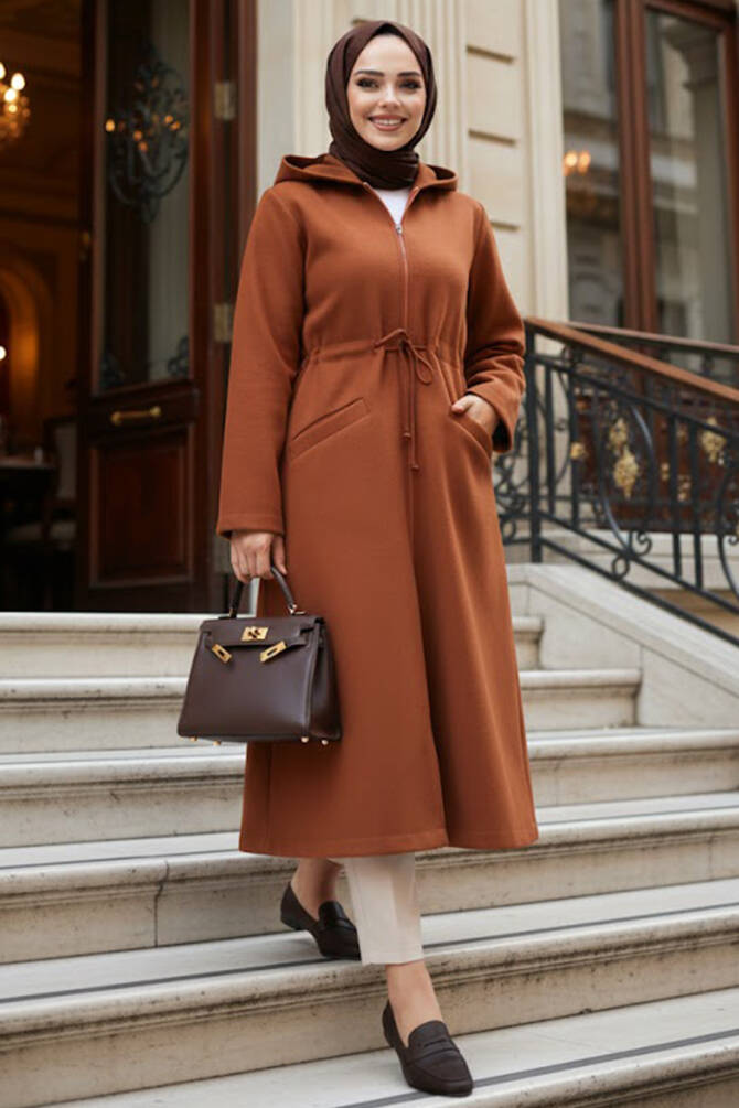 Sunuff Colored Long Sleeve Coat 5947TB - 1