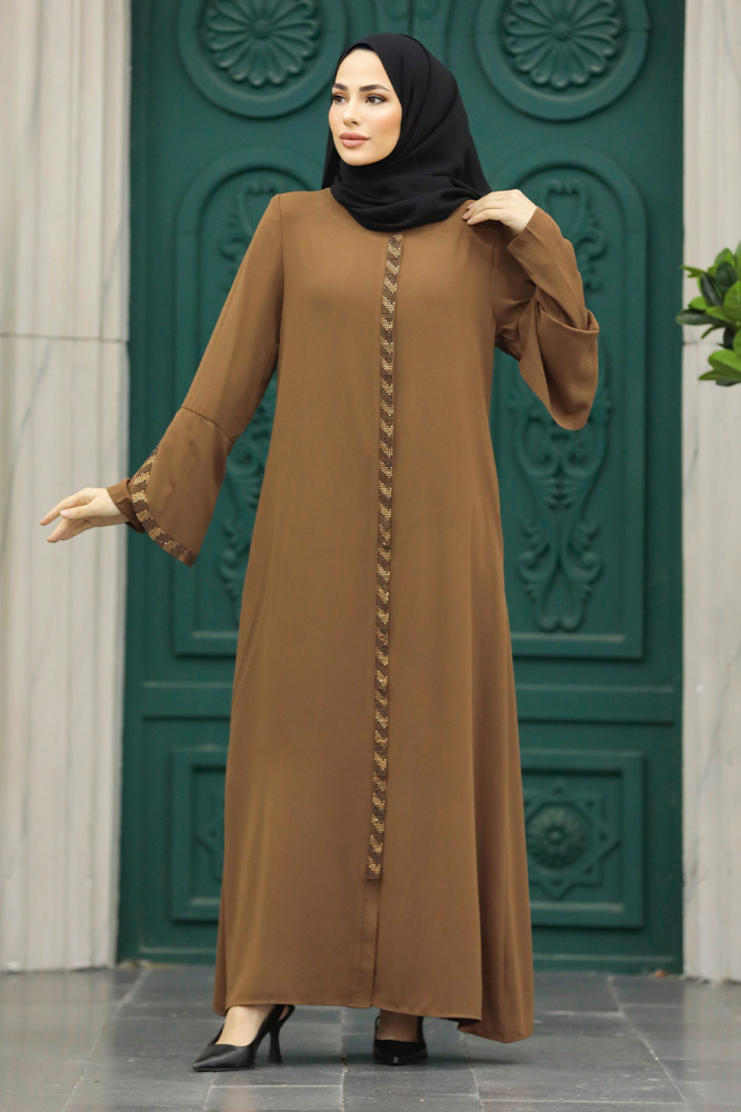 Neva Style - Sunuff Colored Modest Turkish Abaya 626TB - 1