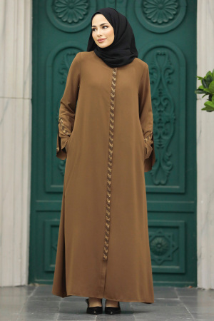 Neva Style - Sunuff Colored Modest Turkish Abaya 626TB - Thumbnail