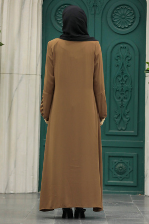 Neva Style - Sunuff Colored Modest Turkish Abaya 626TB - Thumbnail