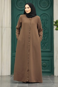 Neva Style - Sunuff Colored Plus Size Turkish Abaya 625TB - Thumbnail