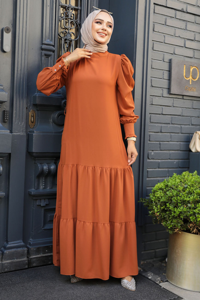 Sunuff Colored Women Dress 5883TB - 2