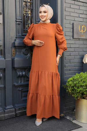 Sunuff Colored Women Dress 5883TB - 1
