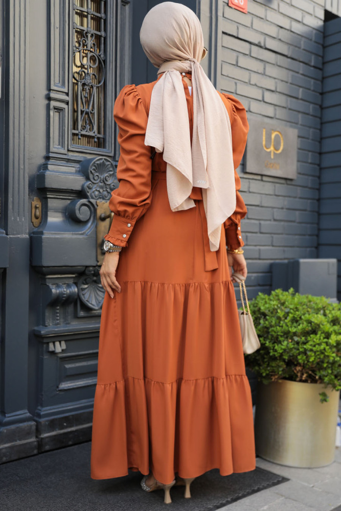 Sunuff Colored Women Dress 5883TB - 3