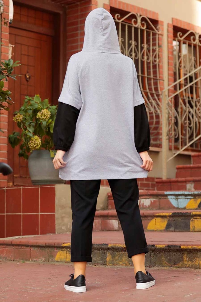 Neva Style - Sweat Hijab Gris 4208GR - 2