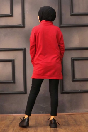 Neva Style - Sweat Hijab Rouge 3113K - 2