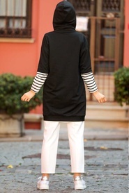 Neva Style - Sweat & Tunique Hijab Noir 4212S - Thumbnail