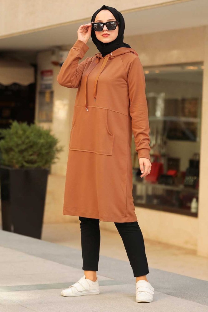 Neva Style - Sweat & Tunique Hijab Tan 16030TB - 1