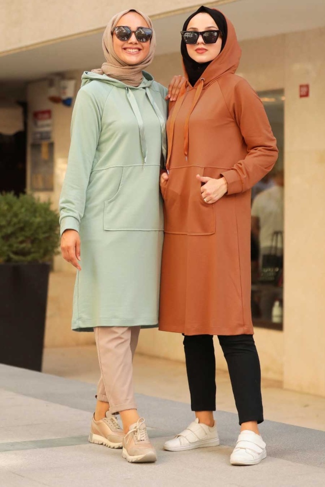 Neva Style - Sweat & Tunique Hijab Tan 16030TB - 3