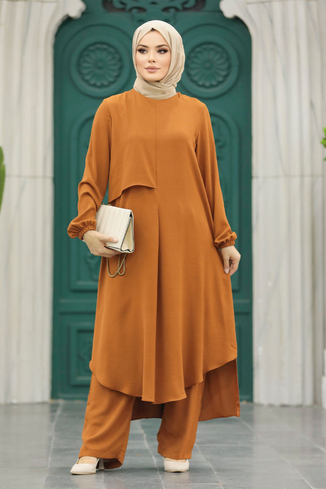 Neva Style - Taba Tesettür İkili Takım 10701TB - 2
