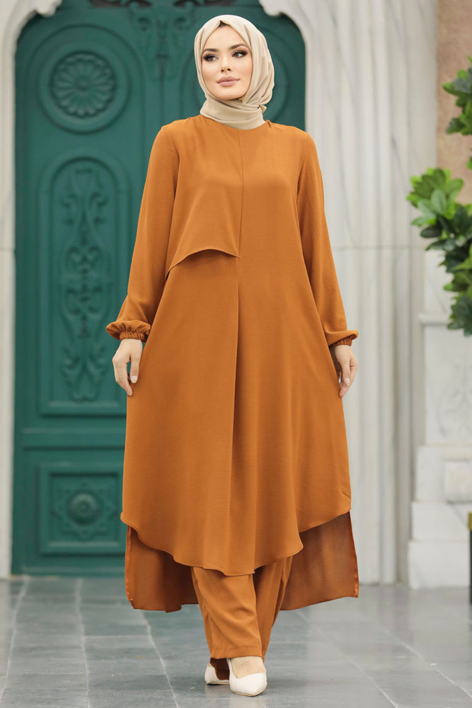 Neva Style - Taba Tesettür İkili Takım 10701TB - 1
