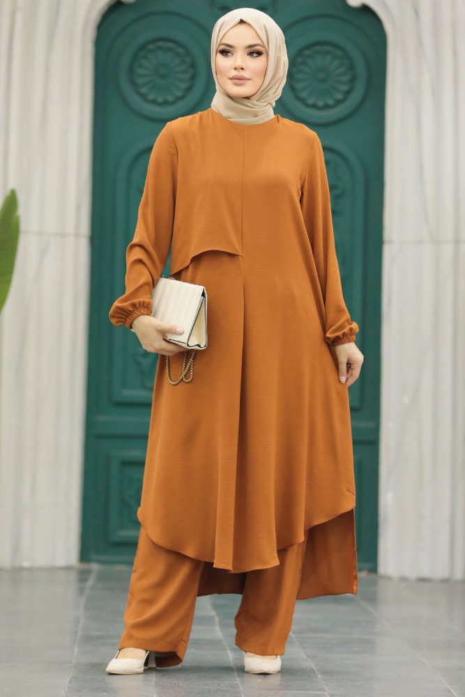 Neva Style - Taba Tesettür İkili Takım 10701TB - 4