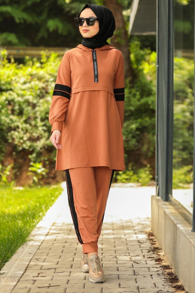 Neva Style - Taba Tesettür İkili Takım 60390TB - 1