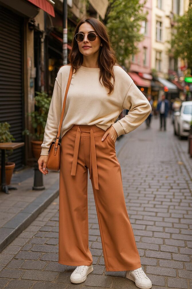Neva Style - Taba Tesettür Pantolon 1081TB - 1