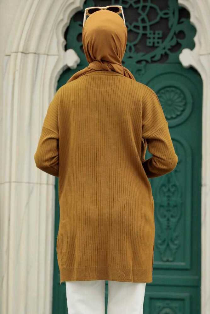 Neva Style - Taba Tesettür Triko Tunik 20132TB - 3