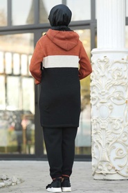 Neva Style - Terra Cotta Hijab Casual Suit 7107KRMT - Thumbnail