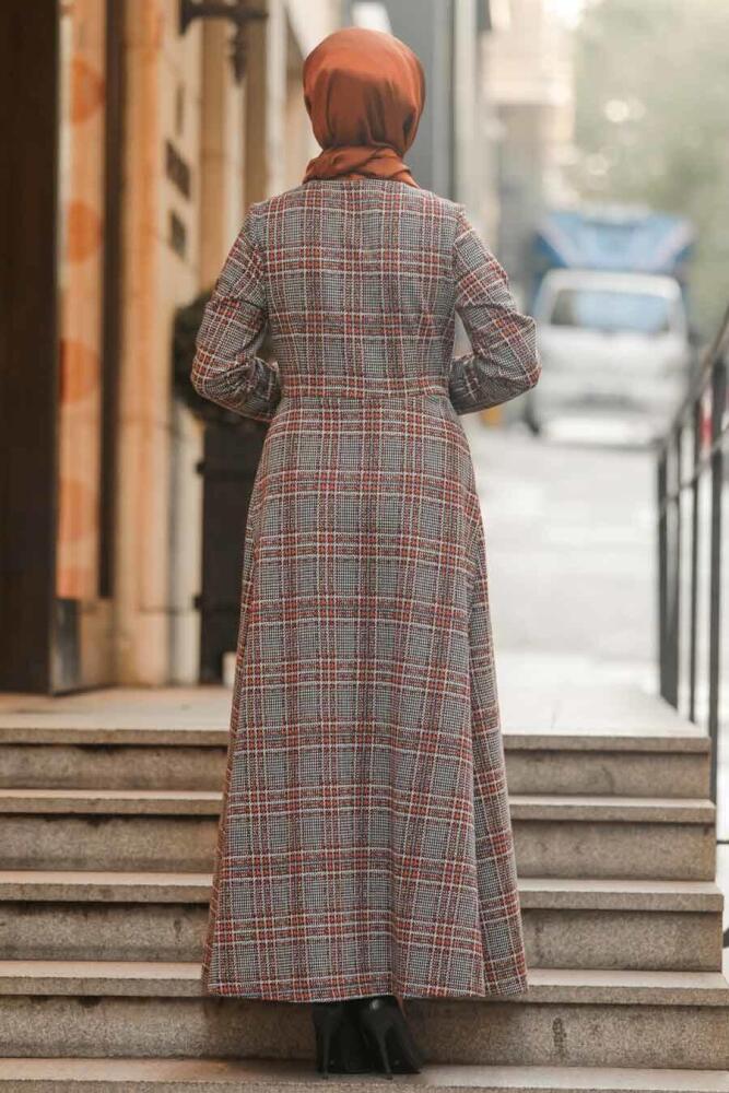 Neva Style - Terra Cotta Hijab Dress 75901KRMT - 2
