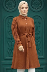 Neva Style - Terra Cotta Hijab For Women Tunic 943KRMT - Thumbnail