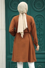 Neva Style - Terra Cotta Hijab For Women Tunic 943KRMT - Thumbnail