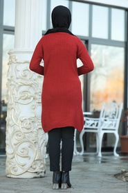 Neva Style - Terra Cotta Hijab Knitwear Tunic 20091KRMT - Thumbnail