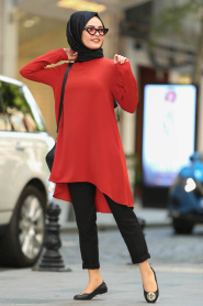 Neva Style - Terra Cotta Hijab Tunic 5041-01KRMT - Thumbnail