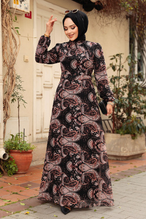 Terra Cotta Long Sleeve Dress 279081KRMT - 1