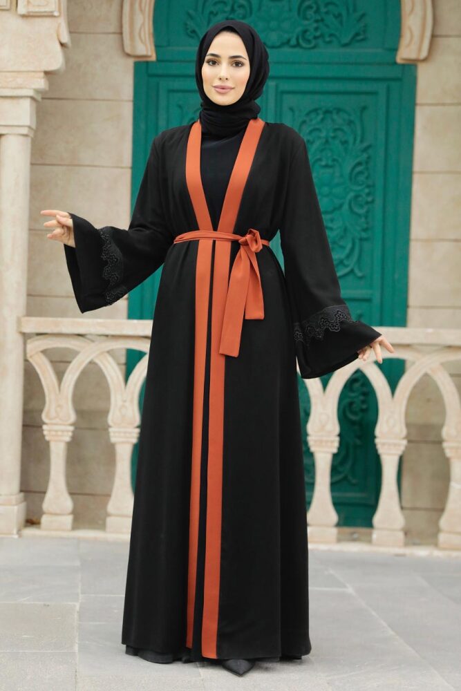 Terra Cotta Plus Size Abaya 55440KRMT - 2