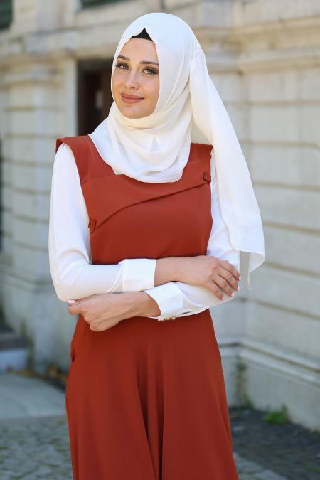 Neva Style - Tile Hijab Dress 7055KRMT - 2