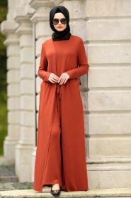 Neva Style - Tile Hijab Jumpsuit 50650KRMT - Thumbnail