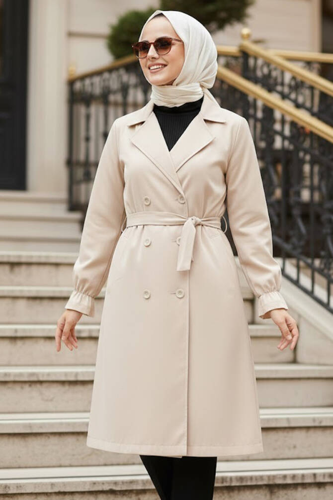 Neva Style - Trench Beige Hijab 5836BEJ - 1