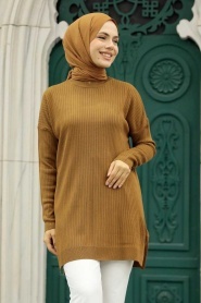 Neva Style - Tunique en tricot Taba Hijab 20132TB - Thumbnail