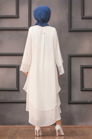 Neva Style - Tunique Hijab Blanche 33170B - Thumbnail