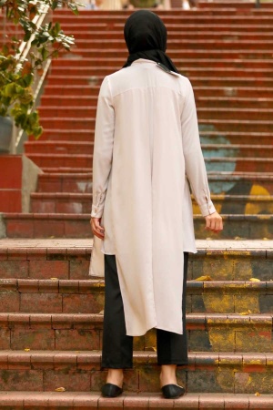 Neva Style - Tunique Hijab Beige 24320BEJ - 2