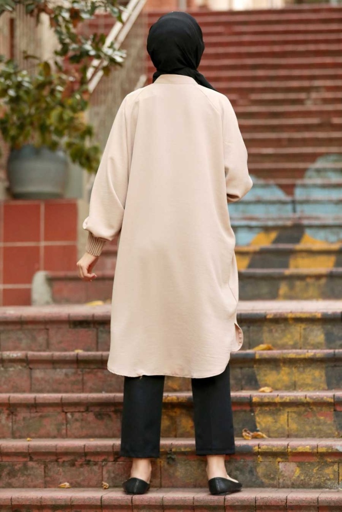 Neva Style - Tunique Hijab Beige 2433BEJ - 2