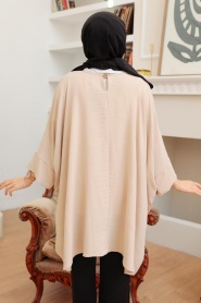 Neva Style - Tunique Hijab Beige 40760BEJ - Thumbnail