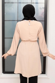 Neva Style - Tunique Hijab Beige 41022BEJ - Thumbnail
