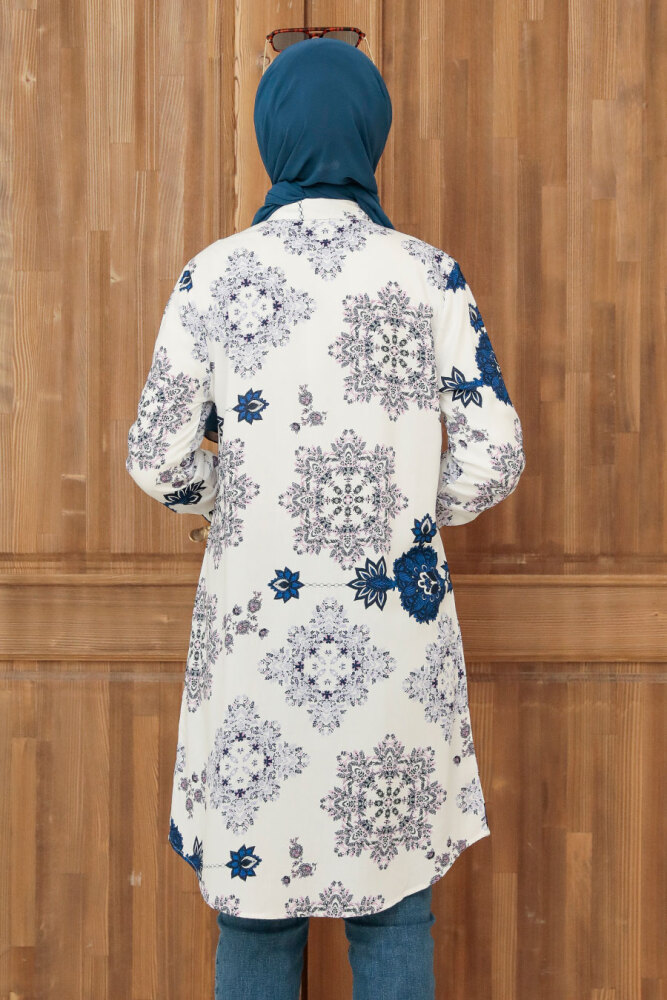 Neva Style - Tunique Hijab Blanc 11570B - 2