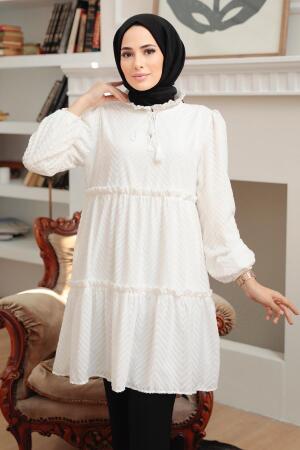 Neva Style - Tunique Hijab Blanche 1342B - 2