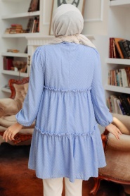 Neva Style - Tunique Hijab Bleu 1342M - Thumbnail